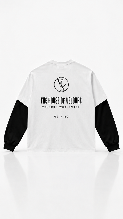 LuxLure Layered Long Sleeve— White/Black